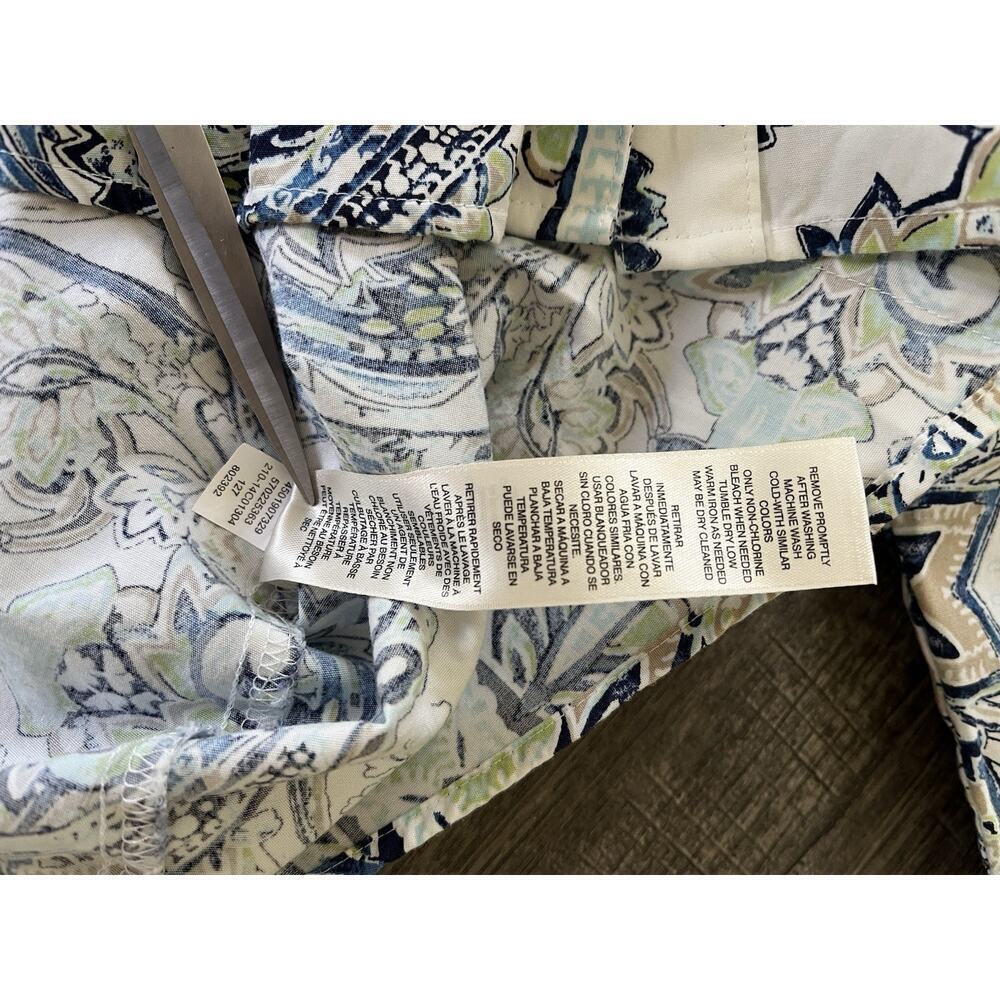 Chicos Dress Shirt Womens Button Down Paisley 3/4 Sleeve Cotton Chicos Sz 1 (M) - Picture 6 of 10